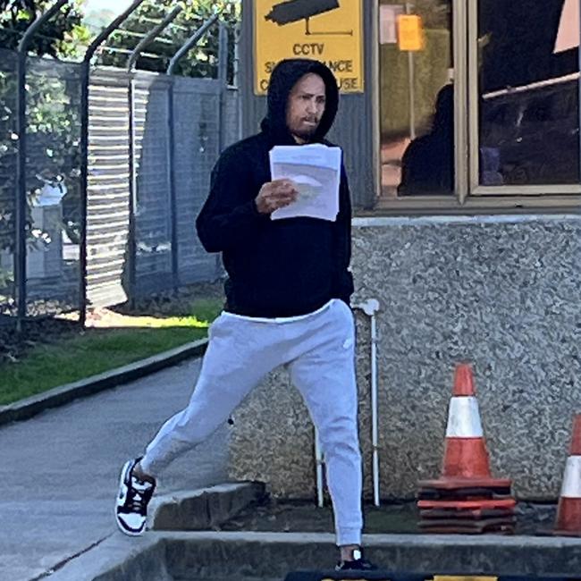 A-League player Kearyn Baccus outside Campbelltown Police station on Friday. Picture: Inasha Iftekhar