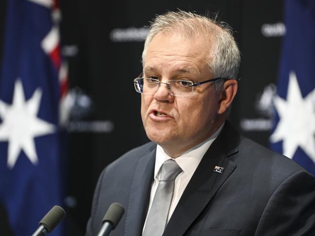 Prime Minister Scott Morrison has issued tough criticism of the Victorian lockdown urging the state to re-open the economy faster by improving COVID-19 contact tracing. Picture: Lukas Coch/AAP