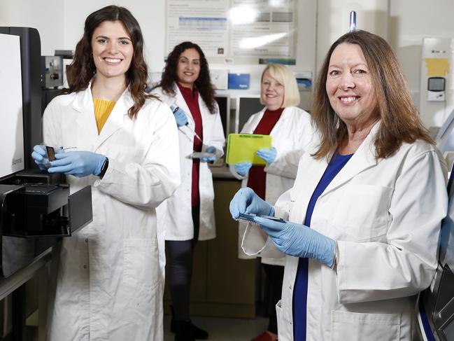 Dr Jasmine Connell, Dr Sally Wasef, Toni White and Professor Lyn Griffiths at QUT Kelvin Grove, Brisbane. Picture: Josh Woning