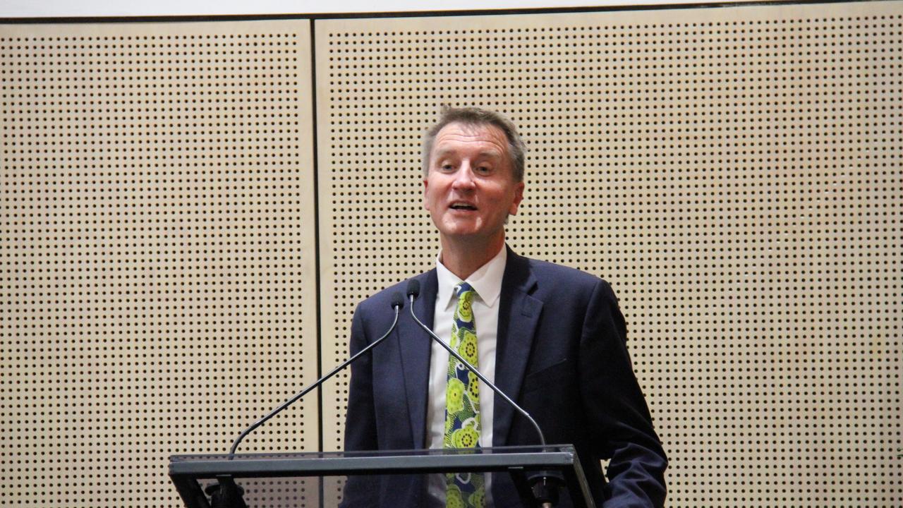 Central Queensland University Vice Chancellor Professor Nick Klomp addressed the launch of the book Colonisation Through Black Eyes. Picture Rodney Stevens