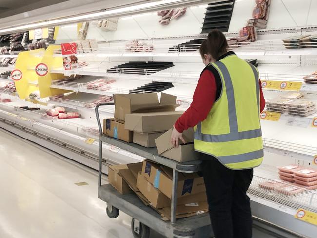 Shopping in Ringwood. Meat the only thing in Coles that seemed to be in short supply. Wednesday, July 5, 2020. Picture: David Crosling