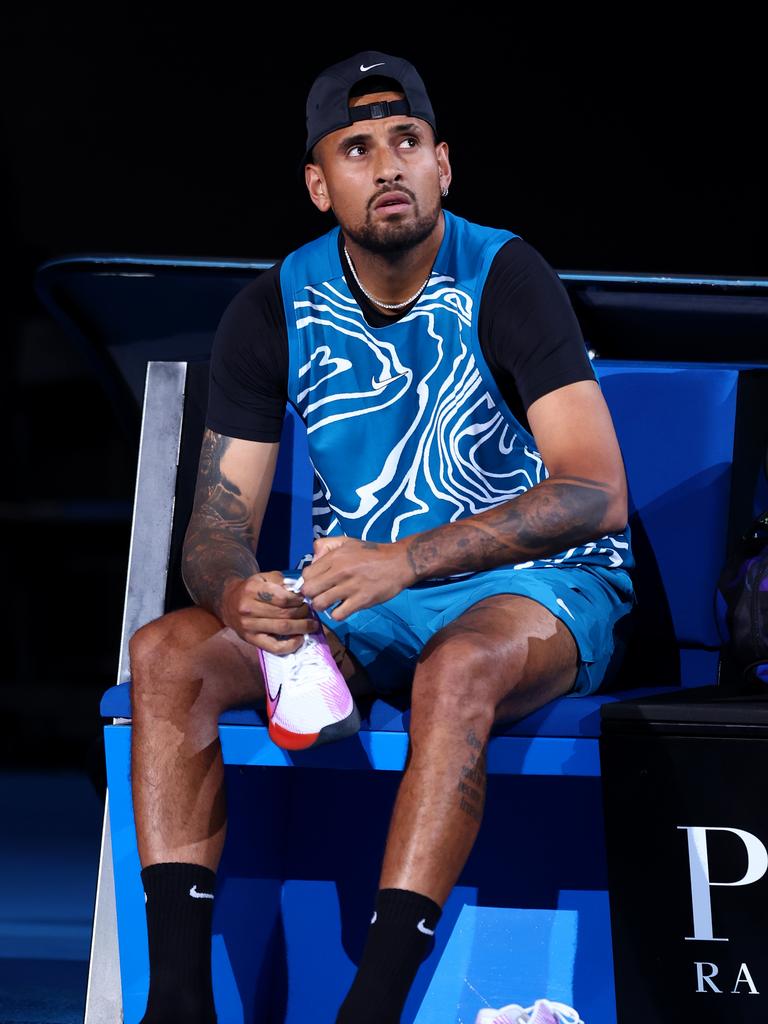 Kyrgios has often interacted with the crowd during matches. (Photo by Graham Denholm/Getty Images)