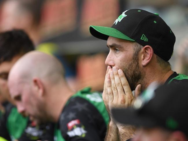 Stars skipper Glenn Maxwell looks on after the stunning defeat.