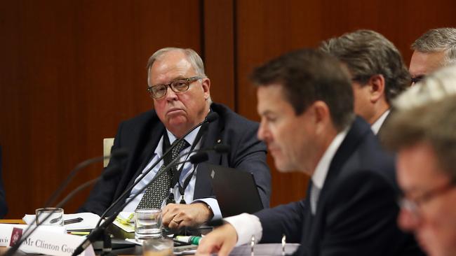 NSW Building Commissioner David Chandler (left) at the budget estimates hearing on Monday.