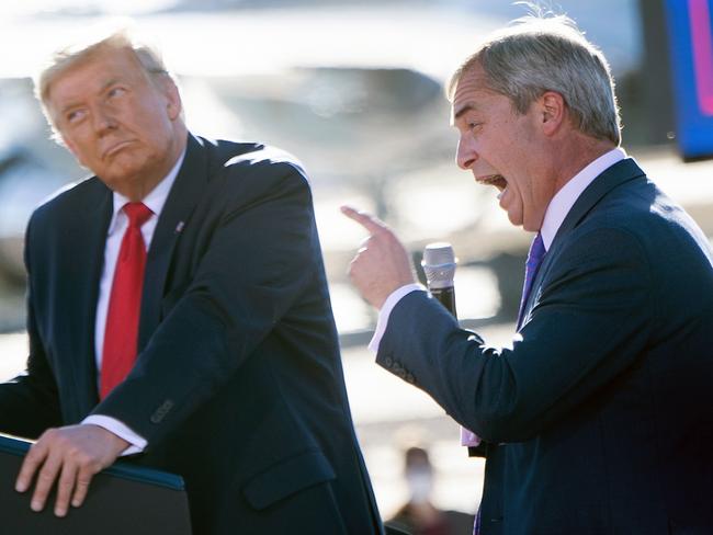 US President Donald Trump and Nigel Farage in Arizona last week. Picture: AFP