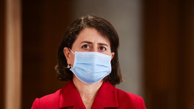 NSW Premier Gladys Berejiklian updates the media on Sunday. Picture: NCA Newswire /Gaye Gerard