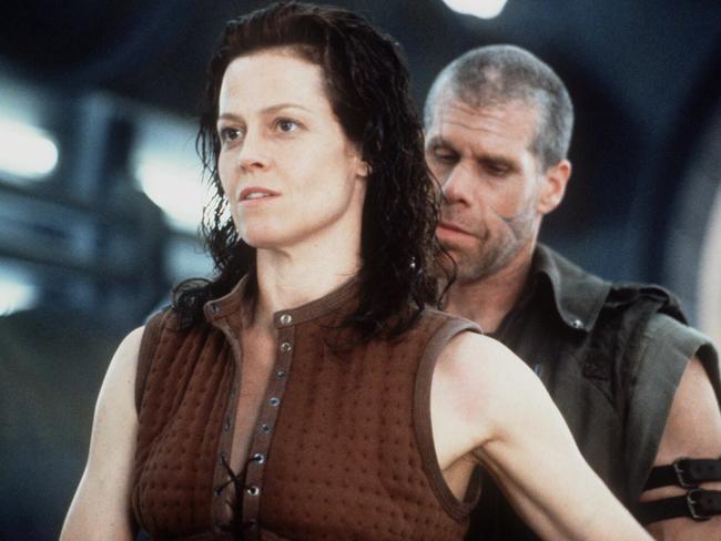 Actress Sigourney Weaver as Ripley in the movie Alien Resurrection.