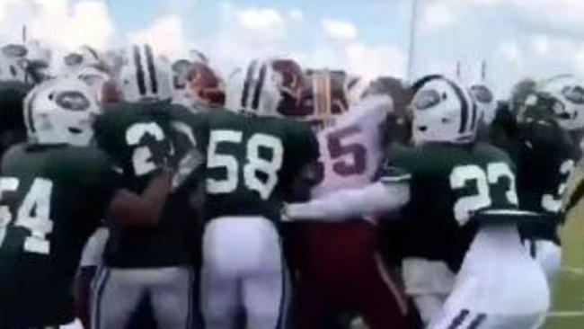 New York Jets and Washington Redskins in brawl.