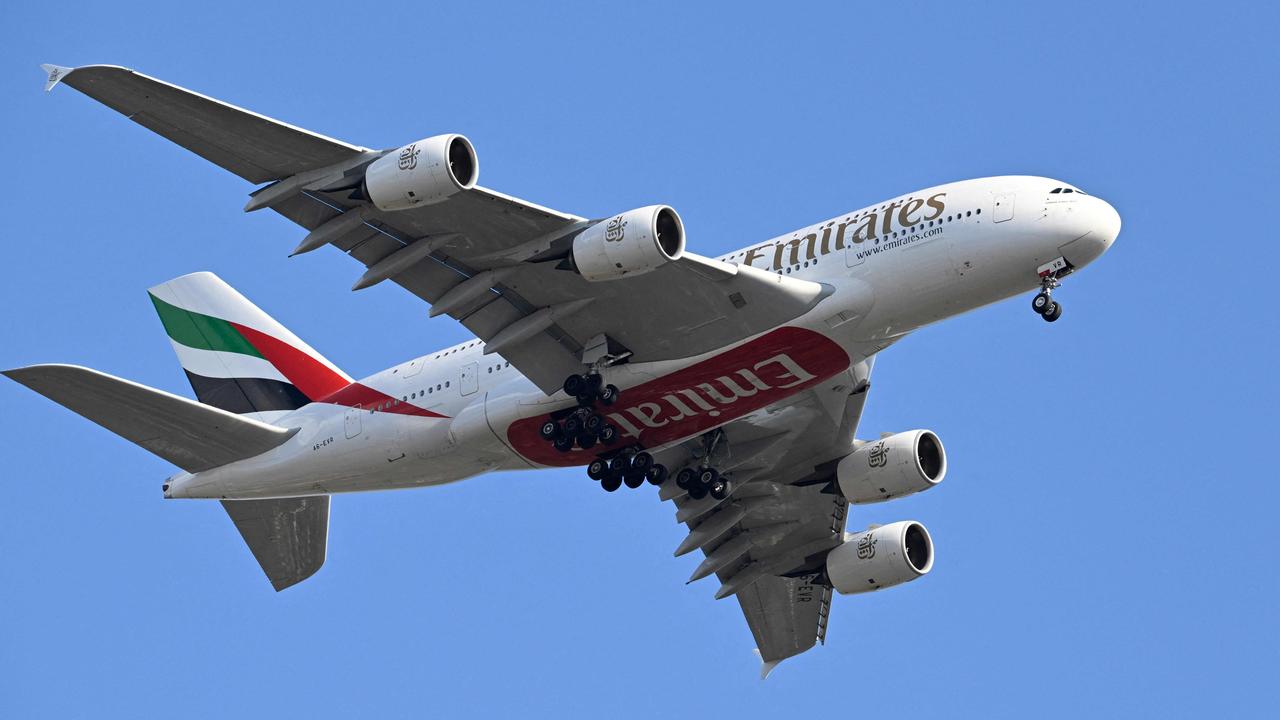 One Emirates flight from Texas to Dubai reached a ground speed of 1250kmph this week, knocking an hour off its flight time. Picture: Damien Meyer / AFP