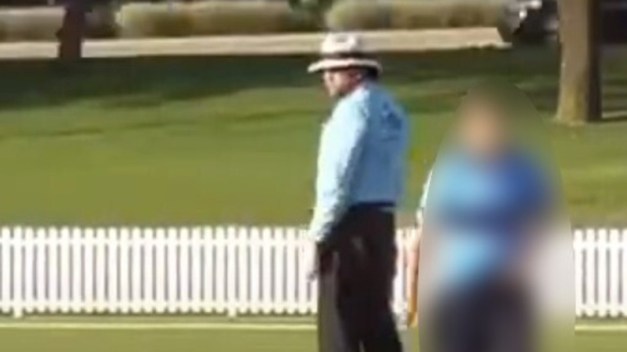 Brett Allford umpiring a game. Picture: YouTube