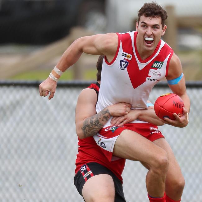 Ararat’s Tom Williamson played a key role in the club’s premiership in the Wimmera league. Picture: Yuri Kouzmin