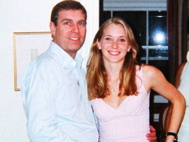 Prince Andrew with Australian Virginia Roberts, then aged 17, in 2001. Picture: Shutterstock