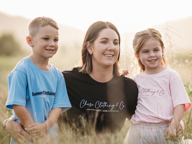 Chase Clothing & Co founder Danielle Barry and children Chase and Layla