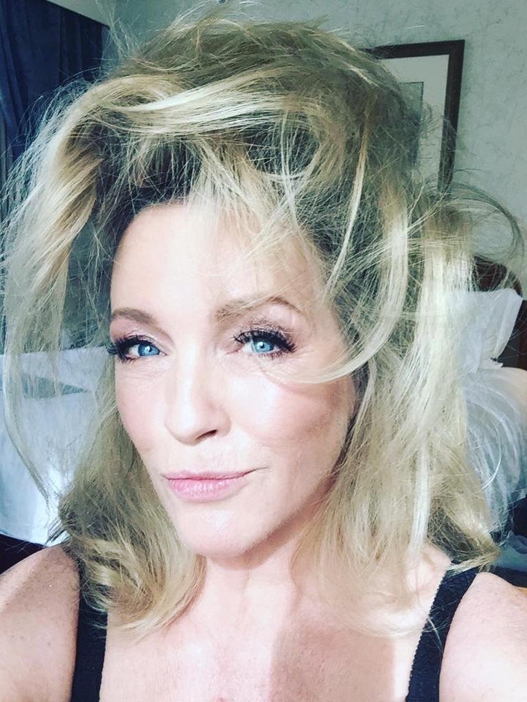 Rebecca Gibney ... "Pretty on point with the Logies hair dontcha think?!?! #logies #gettingready #gotmyspanx #andmywefts #lashes #ridiculousheels #fabfrock #andjanloganjewels #seeyiyinahundredandsixteenhours" Picture: Instagram