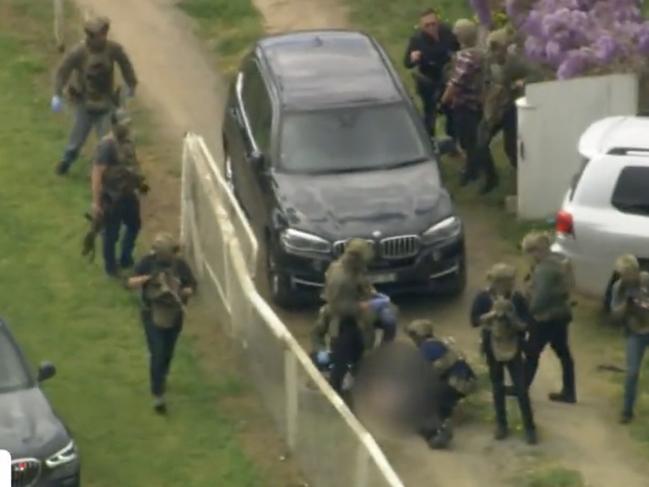 Special Operations Group police shot dead Turvey at a property at Ardmona. Picture: Nine News