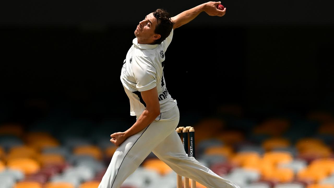 Lance Morris was on a hat-trick at the Gabba. (Photo by Albert Perez/Getty Images)