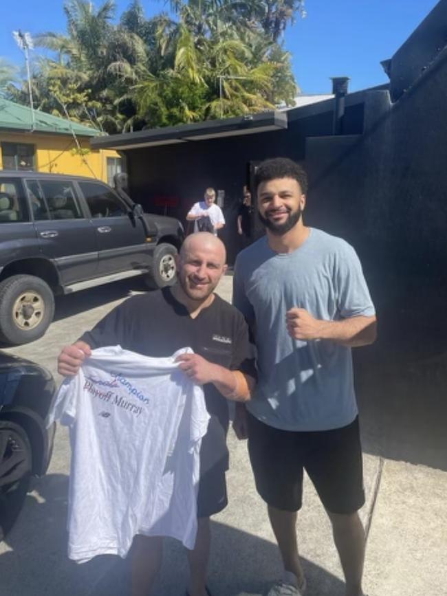 NBA star Jamal Murray with Alex Volkanovski.