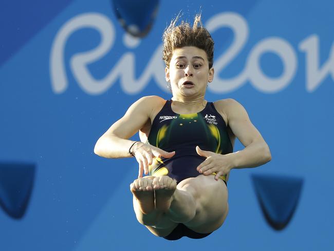 Australia's Maddison Keeney competes during the women's 3-meter springboard diving final in the Maria Lenk Aquatic Center at the 2016 Summer Olympics in Rio de Janeiro, Brazil, Sunday, Aug. 14, 2016. (AP Photo/Wong Maye-E)