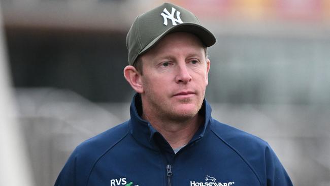 MELBOURNE, AUSTRALIA - FEBRUARY 20: Trainer Matt Laurie is seen during Caulfield Blue Diamond Gallops at Caulfield Racecourse on February 20, 2024 in Melbourne, Australia. (Photo by Vince Caligiuri/Getty Images)