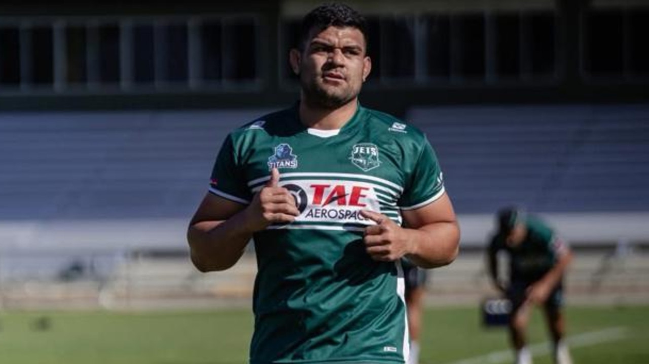 David Fifita training with the Ipswich Jets this week. Credit: Supplied.