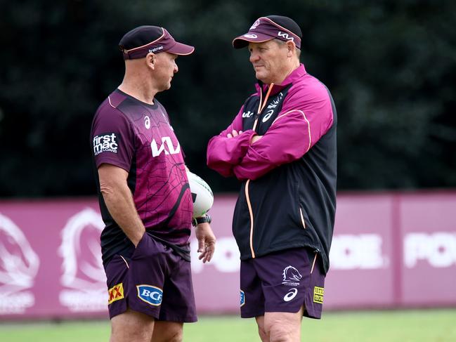 Allan Langer (L) left shattered by Kevin Walters Broncos exit. Picture: David Clark