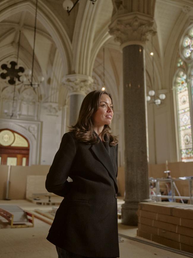 Rebecca Yazbek at the site of her new Melbourne restaurant, Reine. Picture: WISH/Josh Robenstone