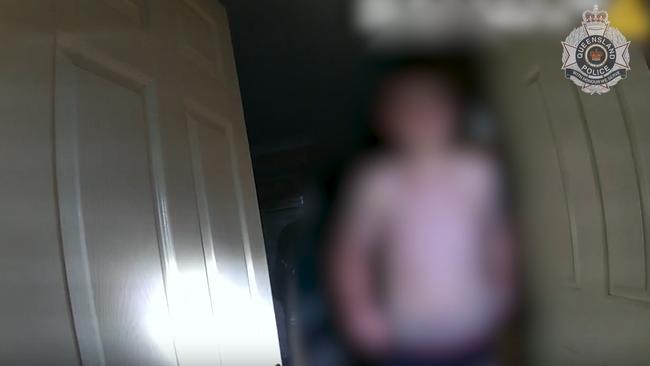Footage taken from Davies’ arrest. Picture: QPS