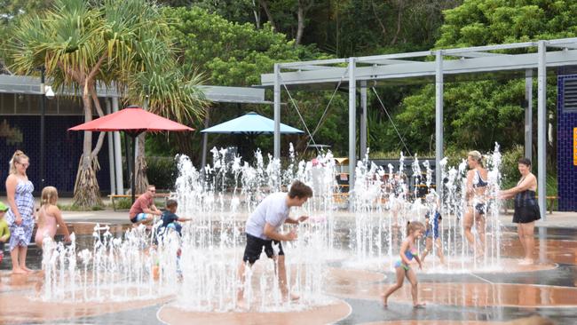 A toddler was reportedly knocked unconscious at the water park on Flinders Parade and taken to Gladstone Hospital in a stable condition.