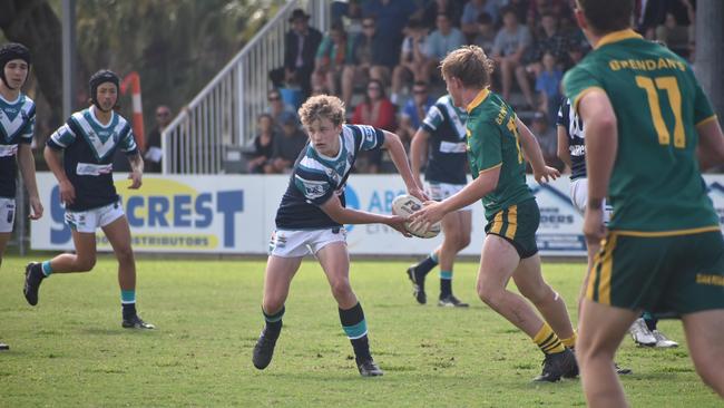 Xavier Kerrisk in the Mercy College v St Brendan's Cowboys Challenge grand final last year. Picture: Matthew Forrest.