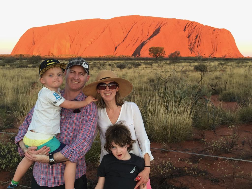 The Smiths on a family holiday to Uluru, five months before Mr Smith’s death. Picture: Supplied/Sophie Smith