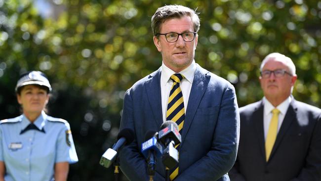 President of the Pharmacy Guild of NSW David Heffernan speaks to the media during a press conference in Sydney last year. Picture: AAP