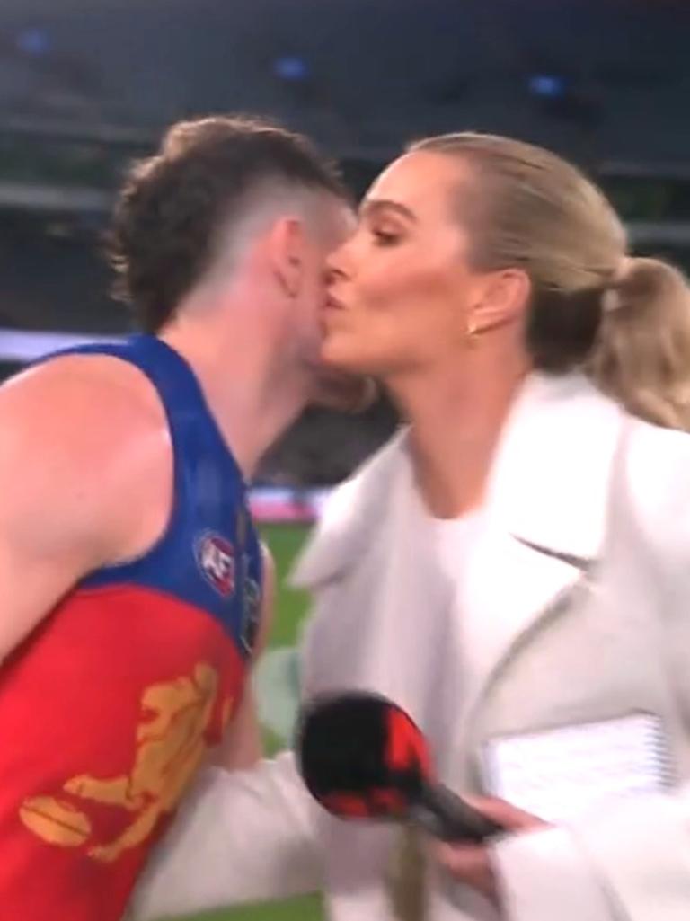 Lachie Neale and Abbey Holmes. Photo: Channel 7.