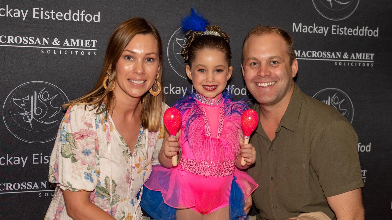 Chloe, Evie and Matt Di Filippo at the 75th Mackay Eisteddfod 2022.Picture: Michaela Harlow