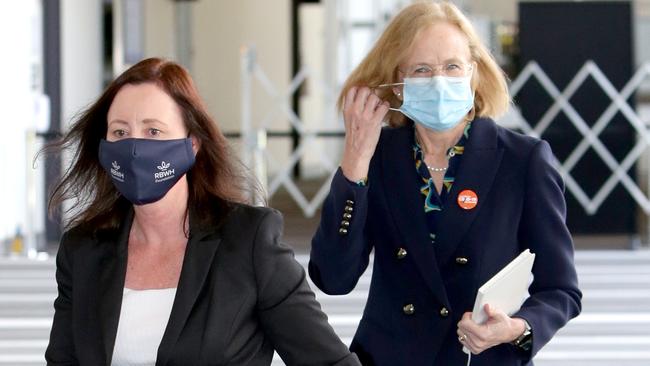 Health Minister Yvette D'Ath and chief health officer Dr Jeannette Young. Picture: Steve Pohlner