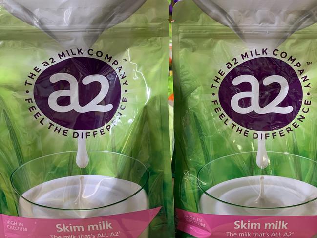 a2 skim milk powder. Picture: PETER HEMPHILL