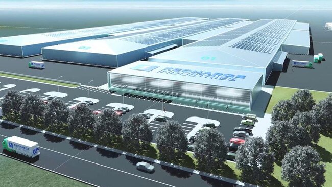 Concept image of Recharge Industries, a battery cell manufacturing facility at Avalon.