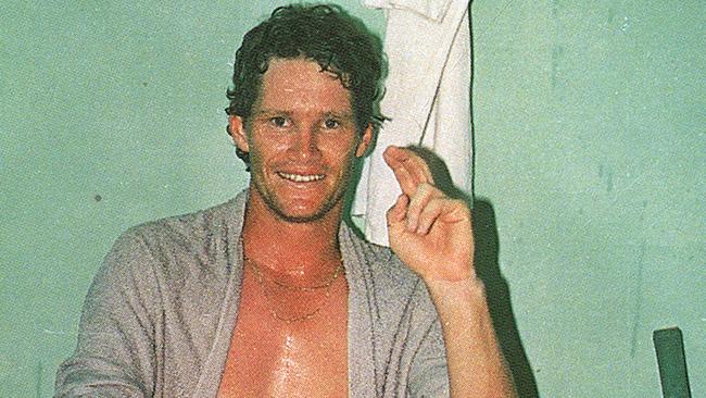 Dean Jones after his double century in the searing heat of Chennai in 1986