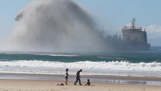 The dredge made for a spectacular sight at Miami. Picture: Glenn Hampson.