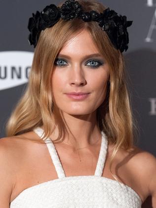 Constance Jablonski creates smoky eyes with a bluish hue. Picture: FilmMagic