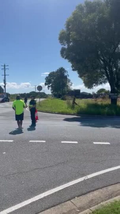 The scene of a crash at Dundowran