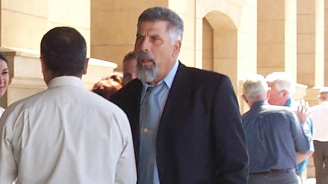 Rocco Leo with supporters outside the Supreme Court in Adelaide in 2010.