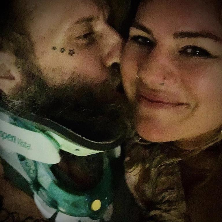 Constance’s husband Denim is lucky to be alive after suffering horrific injuries in a motorcycle accident. Picture: Instagram/Constance Hall