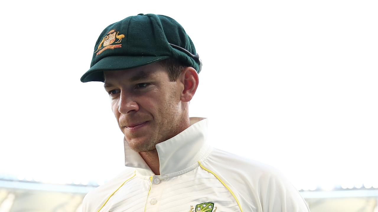 PERTH, AUSTRALIA - DECEMBER 17: Tim Paine of Australia leaves the field at the end of play on during day four of the second match in the Test series between Australia and India at Perth Stadium on December 17, 2018 in Perth, Australia. (Photo by Cameron Spencer/Getty Images)