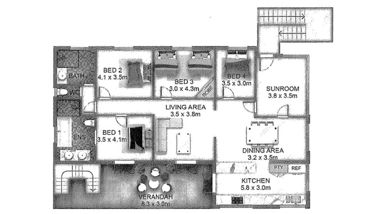 Upper floor plan of 561 Gympie Kin Kin Rd, Kin Kin. Photo: contributed