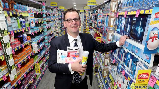 Church and Dwight CEO David Thomas at Chemist Warehouse in Bourke St, Melbourne. Picture: David Geraghty.