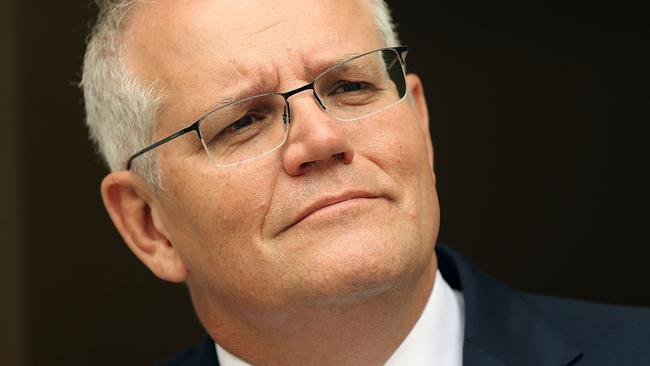 CANBERRA, AUSTRALIA - NewsWire PhotosJANUARY 6, 2022: Prime Minister Scott Morrison spoke to the media during a press conference at Parliament House in Canberra. Picture: NCA NewsWire / Gary Ramage