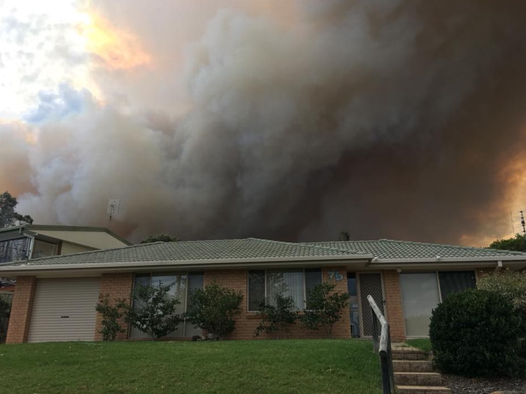 Images from Suzie Duffy Facebook page "Just letting all of my peeps know I am fine and have been evacuated- poor Tathra it is not looking good at all."