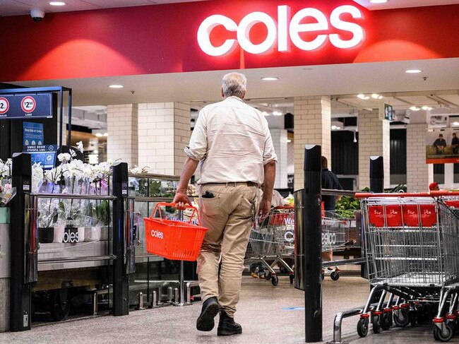 SYDNEY, AUSTRALIA - NewsWire Photos April 19, 2021: Signage outside a Coles supermarket, Sydney. Picture: NCA NewsWire / James Gourley