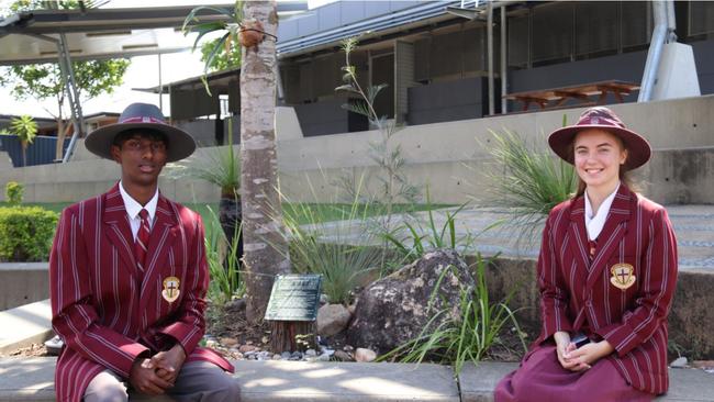 Clairvaux MacKillop College captains Keirehn Moodley and Sarah Mahoney. Photo – contributed.