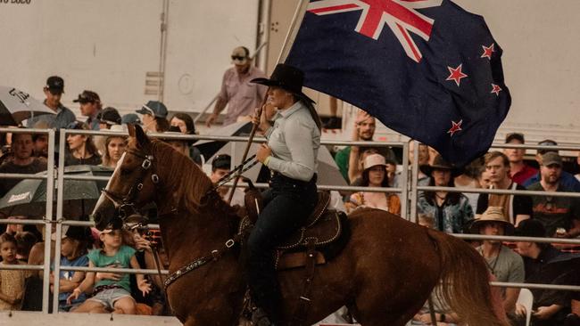 A friend of Macey Inglis says she will carry an Australian flag in honour of her friend at the Penola event tribute, who loved to do so at the grand entry at rodeos. Picture: Supplied